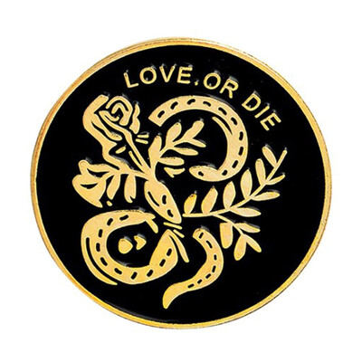 

Draw Skulls Love Kills Hands Snake Rose Enamel Brooches Collar Pins Badge Women