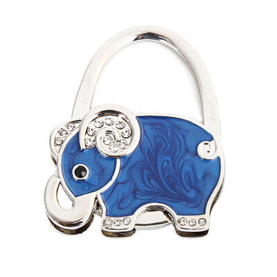

Rhinestone Elephant Shape Folding Table Edge Handbag Bag Hook Hanger Holder