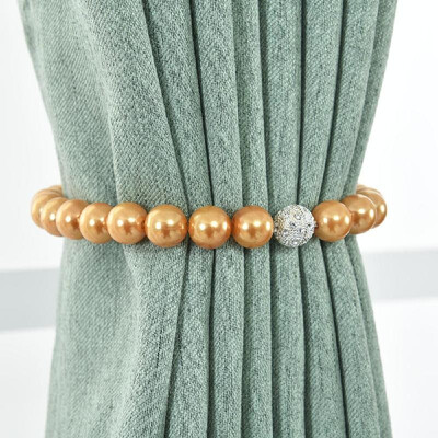 

1Pair Magnetic Curtain Tiebacks Pearl Twist Tie Backs Decorative Drapery Holdbacks