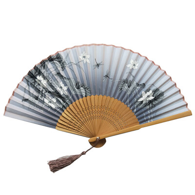 

〖Follure〗Folding Fans Handheld Fans Bamboo Fans Womens Hollowed Bamboo Hand Holding Fan