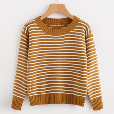 

〖Follure〗Women Striped Long Sleeve Casual Winter Sweater Shirt Top Pullover Blouse