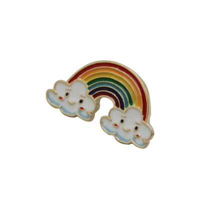 

New Fashion Cartoon Sweet Sun Rainbow Cloud Metal Brooch Pins
