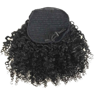 

Dolago Kinky Curly Ponytail For Women Indian Hair 1 Piece 3B 3C Clip In Ponytails Extension Natural Black 100 Human Hair
