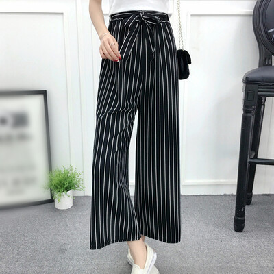 

Women Wide Leg Pants High Elastic Waist Casual Loose Culottes Trousers Bottoms