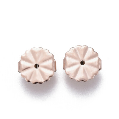 

304 Stainless Steel Ear Nuts Flower Rose Gold 105x45mm Hole 12mm