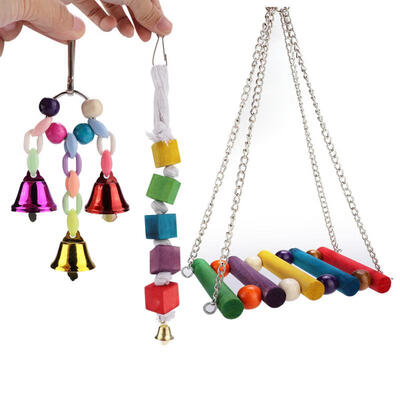 

Greensen 3Pcs Parrot Toy Bird Toy Parrot Hanging Small Toy Combination