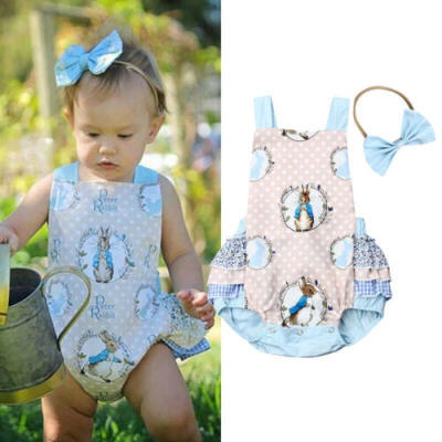 

2Pcs Newborn Baby Girl Bunny Romper Sleeveless Bodysuit Jumpsuit Outfits Clothes