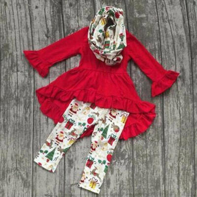

Toddler Baby Kid T-shirt Dress Top Leggings Pants XMAS Set Outfit 1-6T