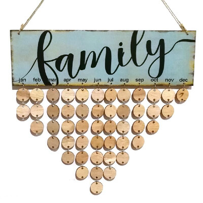 

Wooden Calendar Board Sign Family Celebration&Birthday Reminder DIY Wooden Craft for Home Decoration