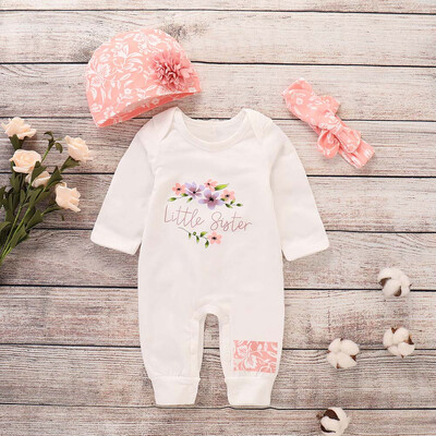 

Infant Baby Girls Boys Letter Print Romper Jumpsuit Animal Headband Outfits Set
