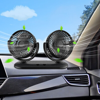 

〖Follure〗Car Electric Fan DoubleHead Internal Cooling Powerful Large Wind Air Conditioner