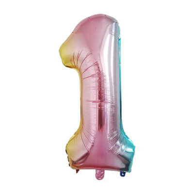 

Siaonvr 40 Inch Rainbow Gradient Number 0-9 Foil Digital Balloons For Birthday Party