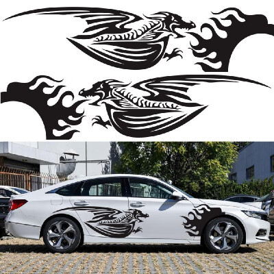 

1Pair Car Sticker Dragon Decal Side Door Stripes Sticker Racing Decals