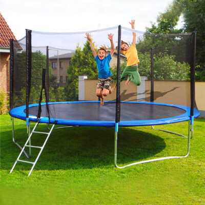 

12 FT Kids Trampoline With Enclosure Net Jumping Mat And Spring Cover Padding