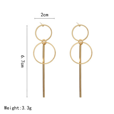 

2019 Vintage Earrings Big For Women Statement Drop Earrings Geometric Golden Color Metal Pendant Earrings Trend Fashion Jewelry