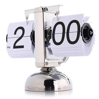 

Retro Digital Flip Down Clock Internal Gear Operated Clock Watch Page Flip Timepiece Watch