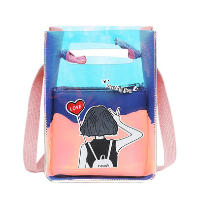 

2pcsset PVC Laser Clear Shoulder Handbags Clutch Women Satchel Bucket Bags