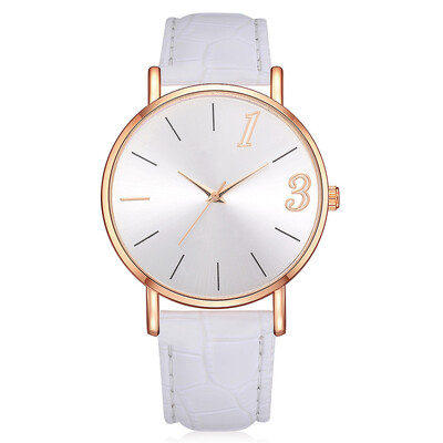 

High Quality Women Watches Simple Digital Thin Disc Ladies Quartz Wristwatch Fashion Leather Strap Clock Business Reloj Mujer