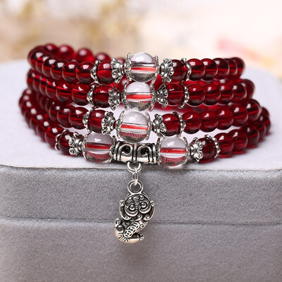 

Fashion garnet red crystal bracelet 12 Zodiac transport jewelry accessories