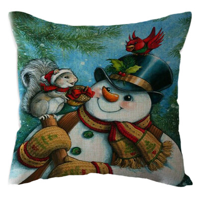 

〖Follure〗Christmas Santa Claus Pillow Case Linen Sofa Throw Cushion Cover Home Decor