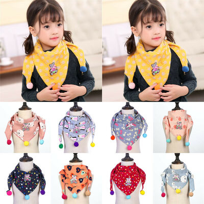 

Boys Girls Autumn Winter Collar Scarf Baby Triangle Cotton Print Scarf Gift Wrap