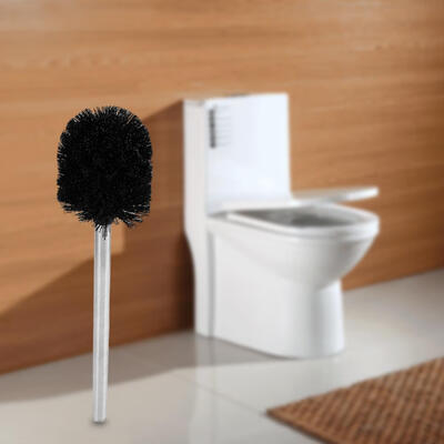 

Greensen WC Bathroom Toilet Cleaning Brush Black Round Head Stainless Steel Metal Handle
