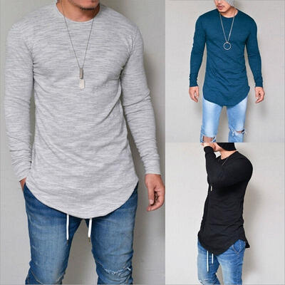 

2017 New Men Casual T Shirt Cotton Long Sleeve O-Neck Silm Fit T-shirt Mens Fashion Solid Color Tshirt Men&39s Clothing