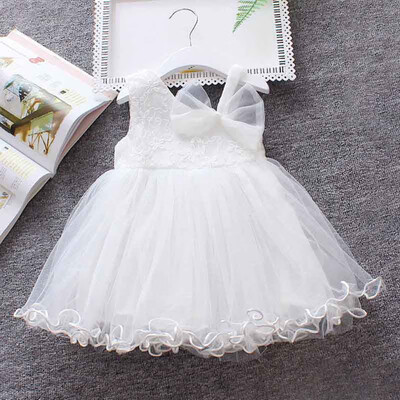 

Summer Casual Fashion Baby Girl Sleeveless Bow-knot Mesh Princess Dress Kids Clothing