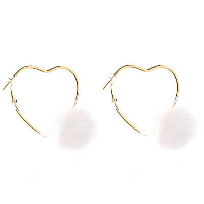 

Heart Earrings Top Quality Simple Romantic Hollow Earring Big Goldsilver Color for Women Brinco Feminino Gifts winter fur ball