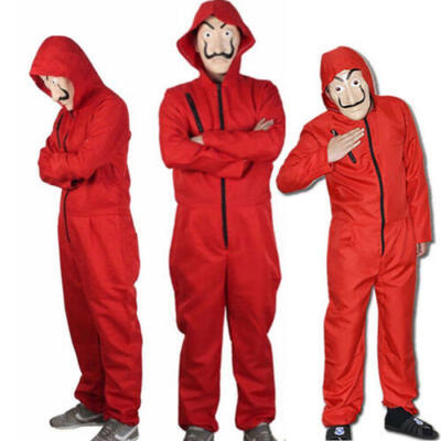 

Salvador Dali La Casa De Papel Money Heist Red Jumpsuit Mask Costume Cosplay US