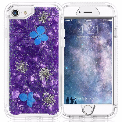 

Shells of dried flowers Case for iPhone 8 76Full Body Protection Bumper Rugged Non-Slip Shockproof Protective Clear Case