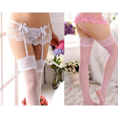 

HOT Sexy Women Lace Garter Belt Lingerie Thigh-High G-String Stockings Panties