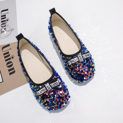 

Chic net red single shoe women summer Korean version fashion 100 sets sequins bow-tie lazy shoes beans shoes