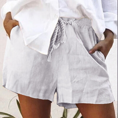 

Tailored Fashion Women Casual Solid Cotton Shorts Pants Lace Up