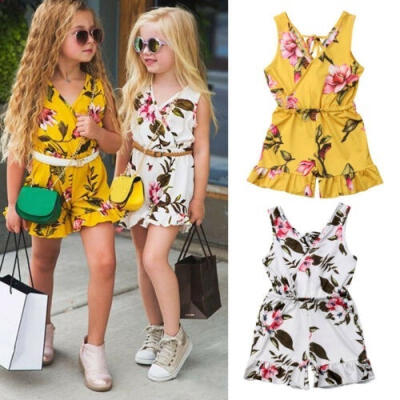 

Summer Toddler Baby Kids Girls Floral Romper Bodysuit Jumpsuit Outfit Clothes