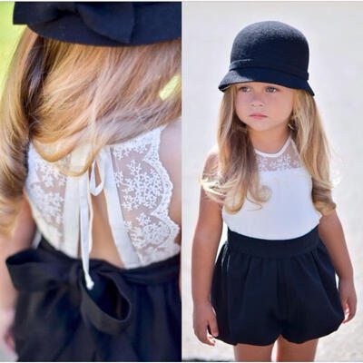 

Toddler Baby Kids Girls Princess Romper Jumpsuit Bodysuit Cotton Lace Clothes