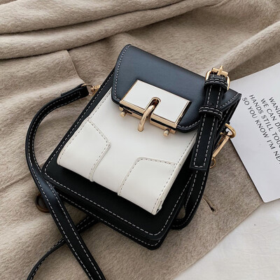 

Summer small fresh 2019 new fashion Joker shoulder Messenger bag women spell color lock small square bag tide