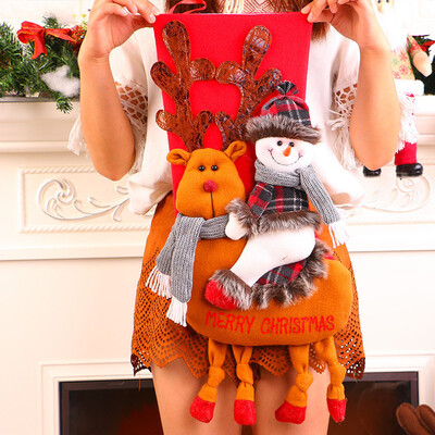 

〖Follure〗Plush Christmas Tree Hanging Gift Candy Socks With Deers Decoration