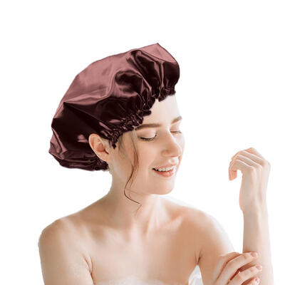 

Ladies Solid Color Hair Care Caps Satin Night Sleep Cap Women Shower Hat