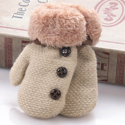

Arrival Winter Baby Boys Girls Knitted Gloves Warm Rope Full Finger Mittens Gloves For Children Toddler Kids