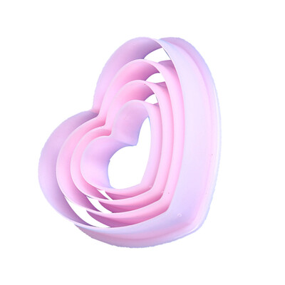 

4pcs Plastic Heart Pattern Cutting Dies Mold Set Cookie Moulds Set Cake Cutters Baking Tools
