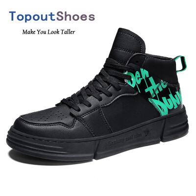 

TopoutShoes Elevator Men Street Skateboarding Shoes High Top Taller Fashion Sneakers Add Height 28inch 7cm