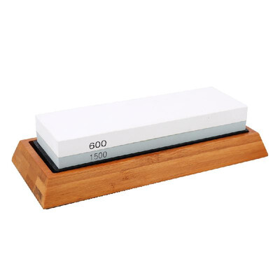 

Double-sided Bicolor Whetstone Cutter Sharpener Stone for Kitchen White Corundum Sharpening Tool with Silica Gel Underlay