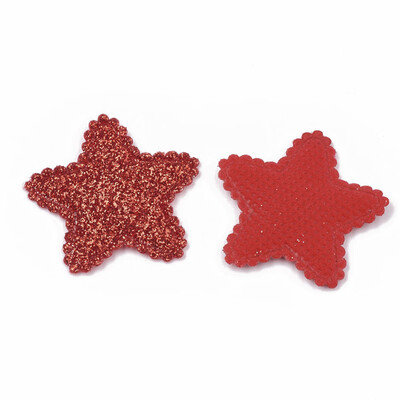 

Glitter PU Patches with Non Woven Fabric Back&Sponge Inside Star Red 33x3435x25mm