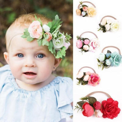 

Cute Infant Kids Baby Girl Toddler Leaf Flower Hair Band Headwear Headband Accessories