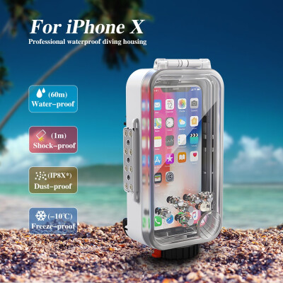 

Meikon For iPhone X Waterproof Housing Professional Diving Underwater Photography Cellphone 60M Phone Camera Accessrories Case