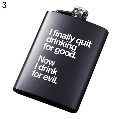 

8oz Men Funny Letter Print Stainless Steel Hip Flask Whiskey Alcohol Container
