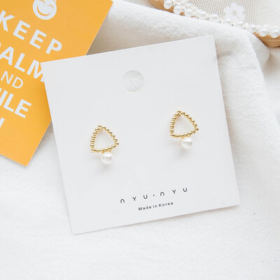 

Temperament Exquisite Cute Pearl Decoration Women Earrings Simple Sweet Geometric Shape Women Earrings