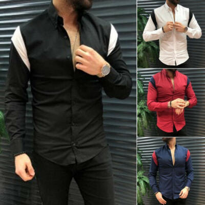 

US Fashion Mens Luxury Casual Stylish Slim Fit Long Sleeve Casual Dress Shirts