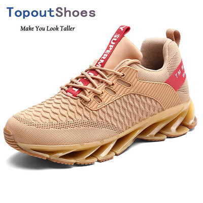 

TopoutShoes Men Elevator Blade Shoes Lightweight Mesh Running Walking Blade Sneaker Increase Taller 28inch 7cm